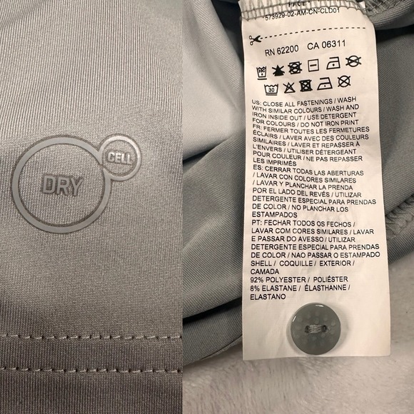 Puma Golf PWR Cool Polo Mens Large Grey With Stripes Short Sleeve Stretch EUC - Picture 7 of 7